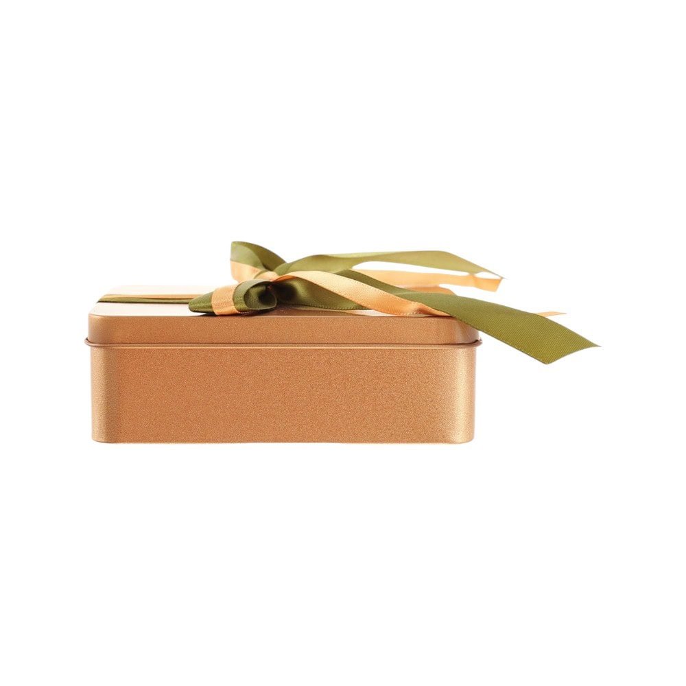 Cutie metalică aurie dreptunghiulară cu fundă - CraftUp
