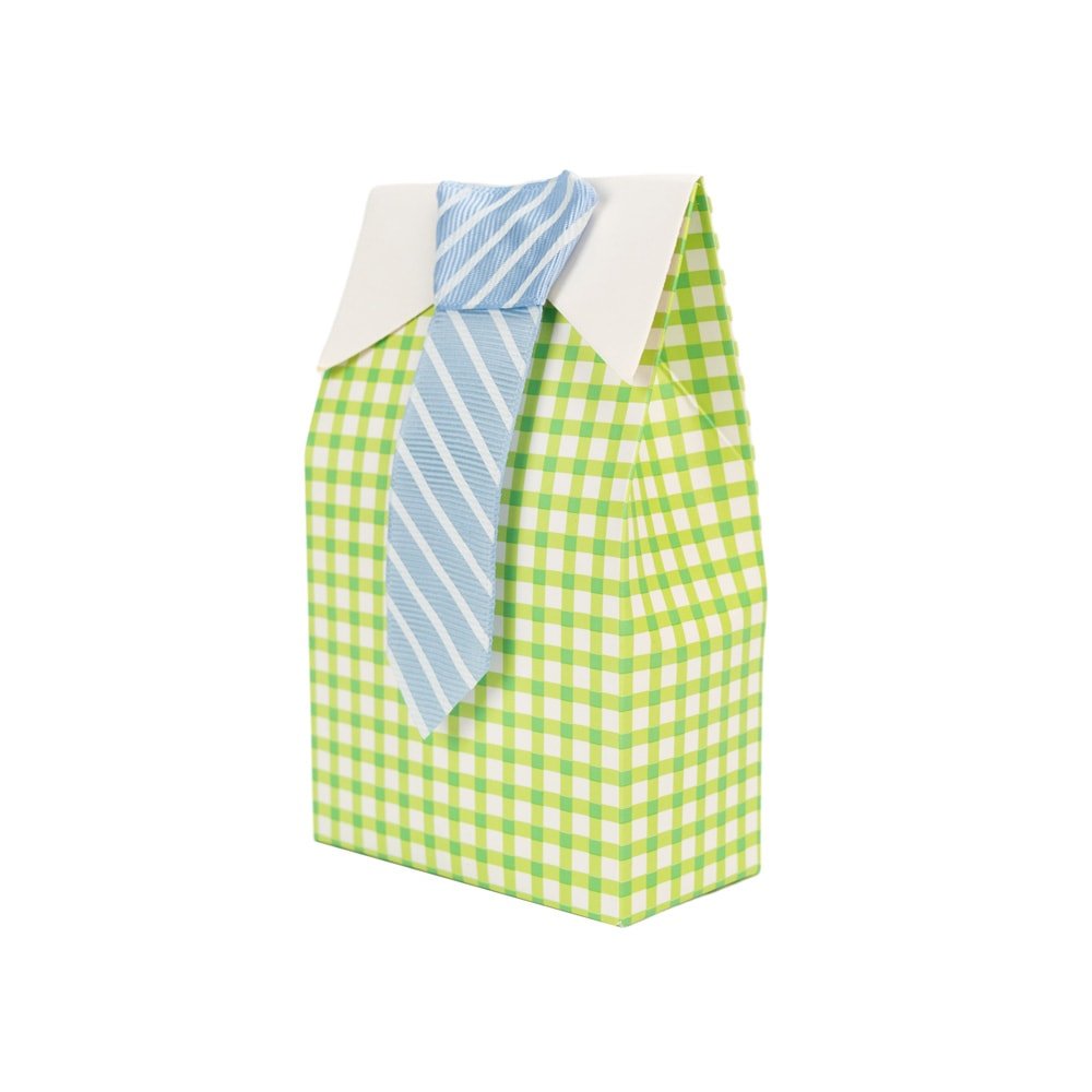 Cutie mică cu cravată - verde (set 50 buc) - CraftUp