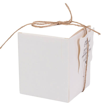 Cutie mică cu fereastră ondulată și sfoară – alb (set 50 buc) – 10×8.5×8.5cm - CraftUp