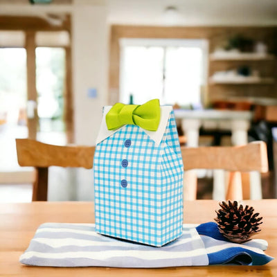 Cutie mică cu papion - albastru (set 50 buc) - CraftUp