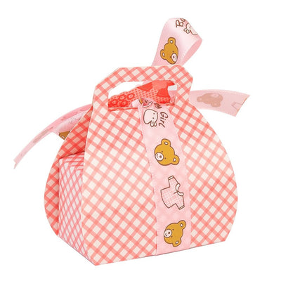 Cutie mică din hârtie cu etichetă și panglică mesaj Baby - roz (set 50 buc) - CraftUp