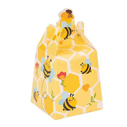 Cutie mică model fagure albine și flori - galben (set 50 buc) - CraftUp