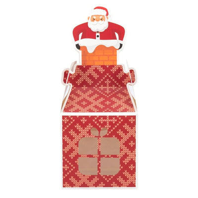 Cutie mică pătrată Crăciun cu fereastră - model Moș Crăciun roșu (set 50 buc) - CraftUp