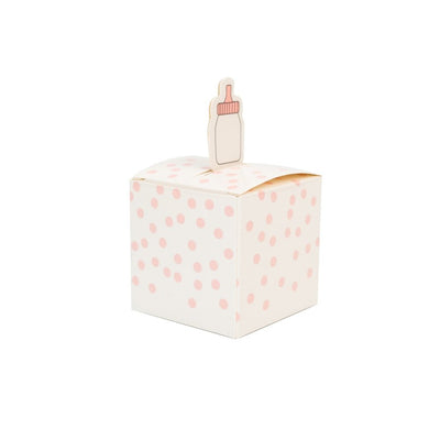 Cutie mică pătrată cu biberon - roz (set 50 buc) - CraftUp