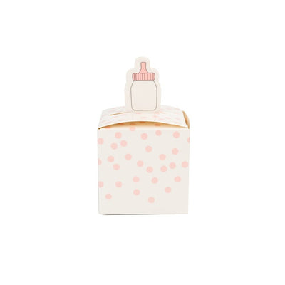 Cutie mică pătrată cu biberon - roz (set 50 buc) - CraftUp
