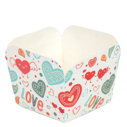 Cutie mică pătrată deschisă cu design - model 1 love (set 100 buc) - CraftUp