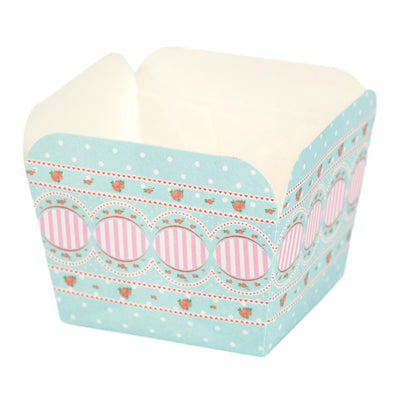 Cutie mică pătrată deschisă cu design - model 3 buline (set 100 buc) - CraftUp
