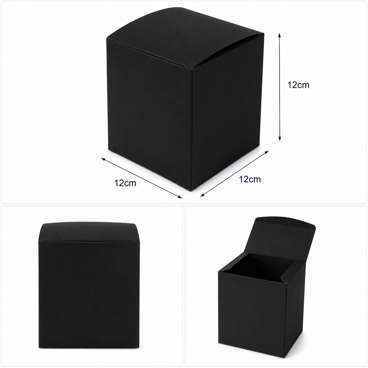 Cutie mică pătrată simplă - negru (set 10 buc) - CraftUp