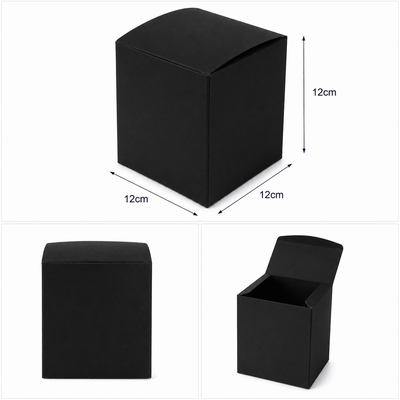 Cutie mică pătrată simplă - negru (set 10 buc) - CraftUp