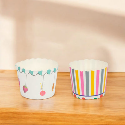 Cutie mică rotundă deschisă cu design - model 3 dungi (set 50 buc) - CraftUp