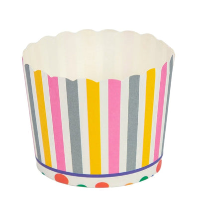 Cutie mică rotundă deschisă cu design - model 3 dungi (set 50 buc) - CraftUp