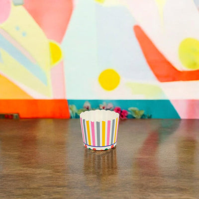 Cutie mică rotundă deschisă cu design - model 3 dungi (set 50 buc) - CraftUp