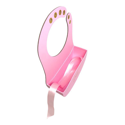 Cutie ovală deschisă cu mâner și panglică - roz - CraftUp