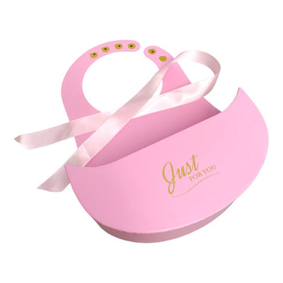 Cutie ovală deschisă cu mâner și panglică - roz - CraftUp