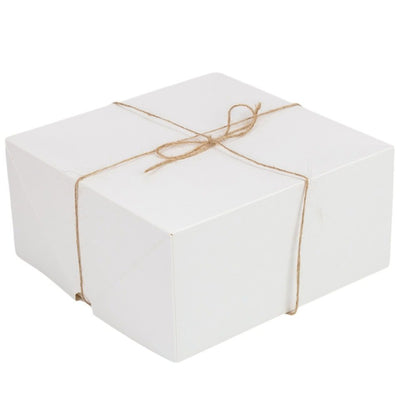 Cutie pătrată cu capac și sfoară - alb (set 10 buc) - CraftUp