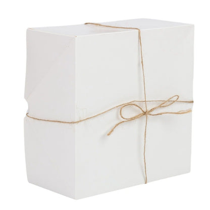 Cutie pătrată cu capac și sfoară - alb (set 10 buc) - CraftUp