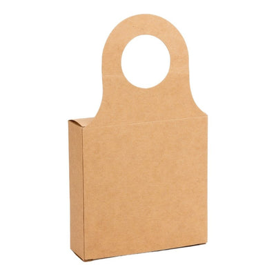 Cutie pătrată cu fereastră și agățătoare - kraft (set 25 buc) - CraftUp