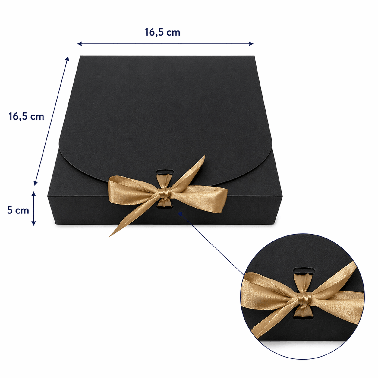 Cutie pătrată cu fundă satinată (set 12 buc) - CraftUp