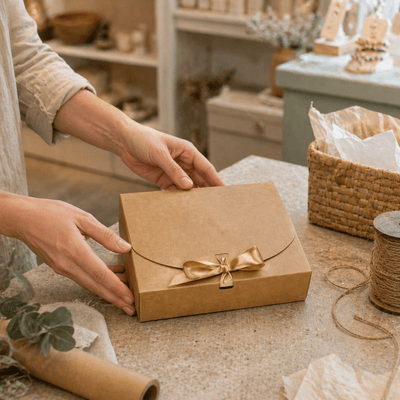 Cutie pătrată cu fundă satinată (set 12 buc) - CraftUp