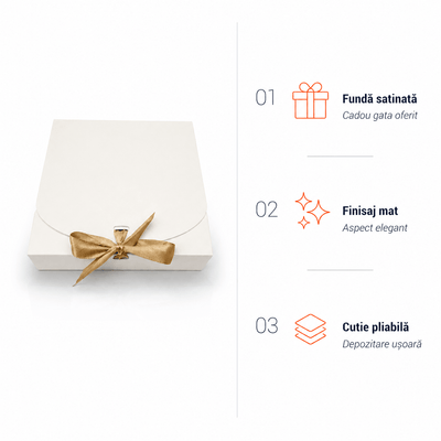 Cutie pătrată cu fundă satinată (set 12 buc) - CraftUp