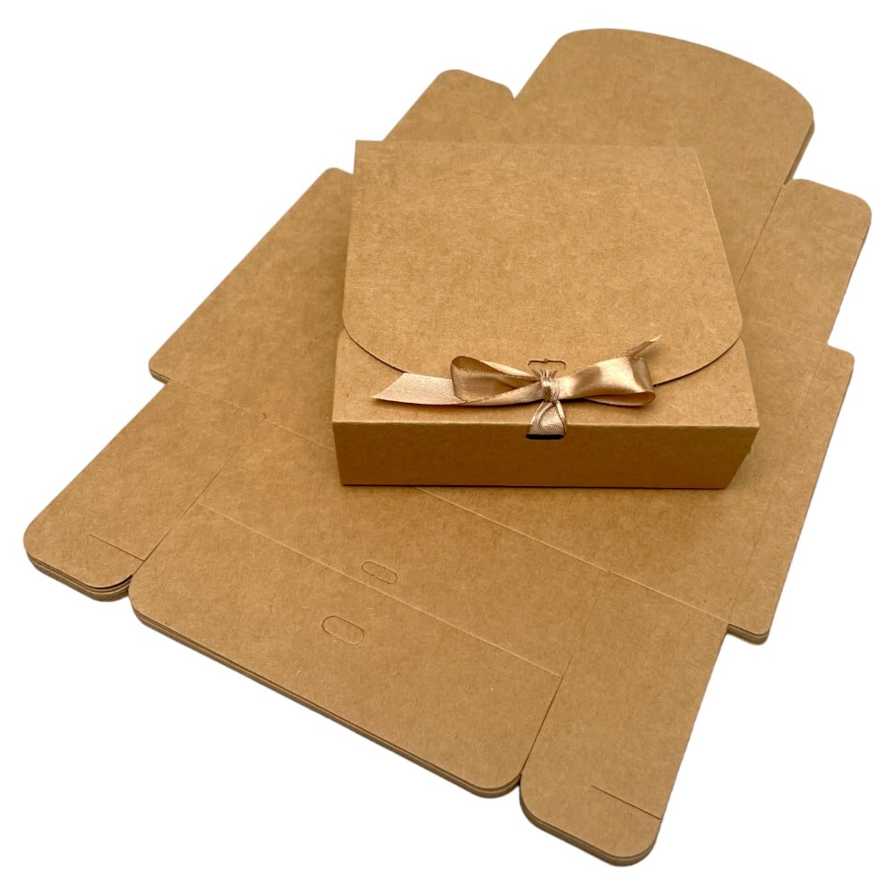 Cutie pătrată cu fundă satinată (set 12 buc) - CraftUp
