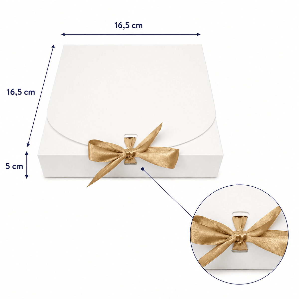 Cutie pătrată cu fundă satinată (set 12 buc) - CraftUp