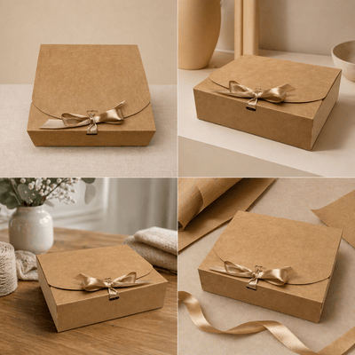 Cutie pătrată cu fundă satinată (set 12 buc) - CraftUp