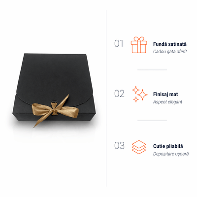 Cutie pătrată cu fundă satinată (set 12 buc) - CraftUp