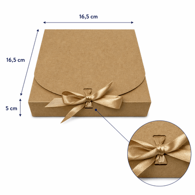Cutie pătrată cu fundă satinată (set 12 buc) - CraftUp
