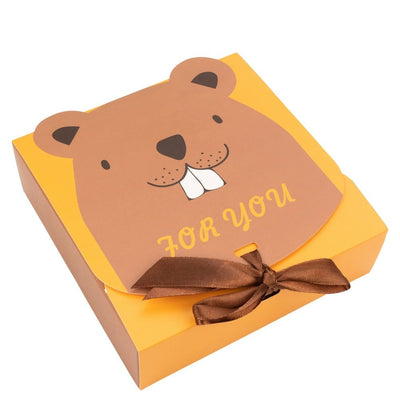 Cutie pătrată cu panglică satin pentru închidere model castor (set 25 buc) - CraftUp