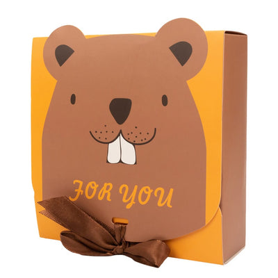 Cutie pătrată cu panglică satin pentru închidere model castor (set 25 buc) - CraftUp