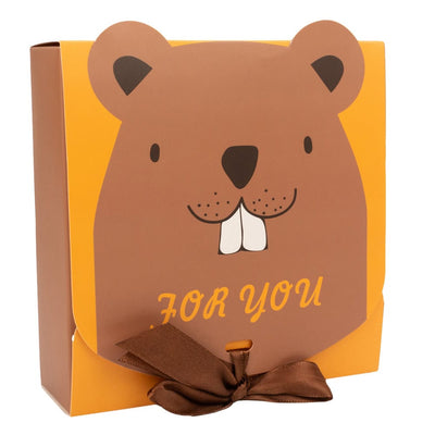 Cutie pătrată cu panglică satin pentru închidere model castor (set 25 buc) - CraftUp