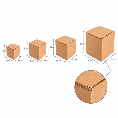 Cutie pătrată din carton kraft (set 50 buc) - CraftUp