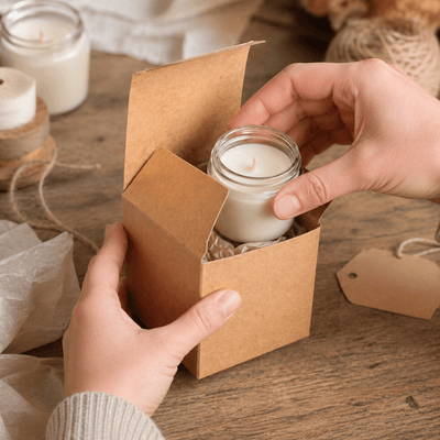 Cutie pătrată din carton kraft (set 50 buc) - CraftUp