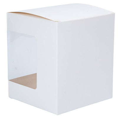 Cutie pătrată din hârtie cu fereastră pe o parte - alb (set 50 buc) 11x10.5x12.4cm - CraftUp
