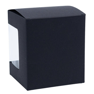 Cutie pătrată din hârtie cu fereastră pe o parte - negru (set 50 buc) 11x10.5x12.4cm - CraftUp