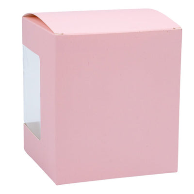 Cutie pătrată din hârtie cu fereastră pe o parte - roz (set 50 buc) 11x10.5x12.4cm - CraftUp