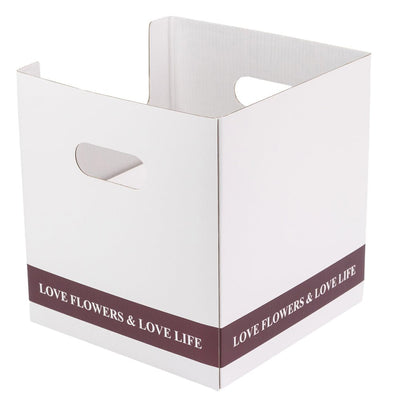 Cutie pătrată pentru ghiveci cu mâner – alb 24x24x26cm - CraftUp