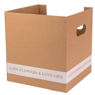 Cutie pătrată pentru ghiveci cu mâner - kraft 24x24x26cm - CraftUp