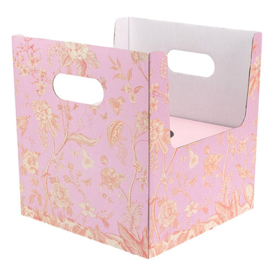 Cutie pătrată pentru ghiveci cu mâner - roz 24x24x26cm - CraftUp