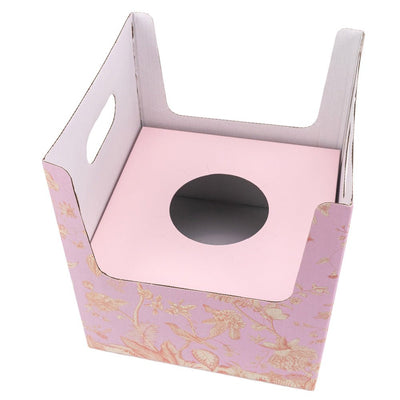 Cutie pătrată pentru ghiveci cu mâner - roz 24x24x26cm - CraftUp