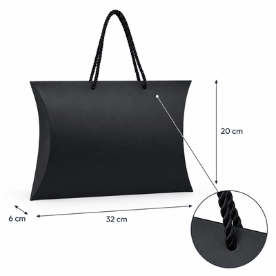 Cutie pernuță cu șnur - negru (set 10 buc) - CraftUp