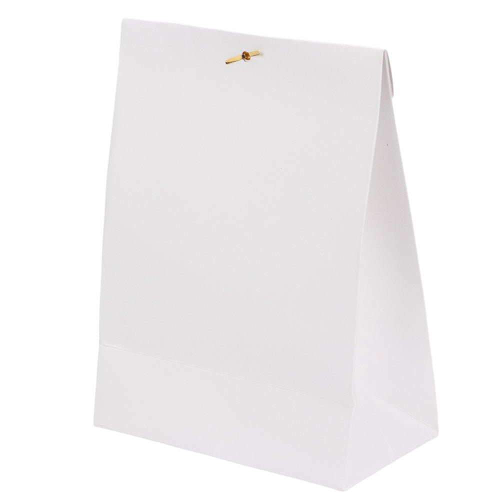 Cutie stand up cu fereastră și capsă - alb (set 25 buc) - 15x8x20cm - CraftUp