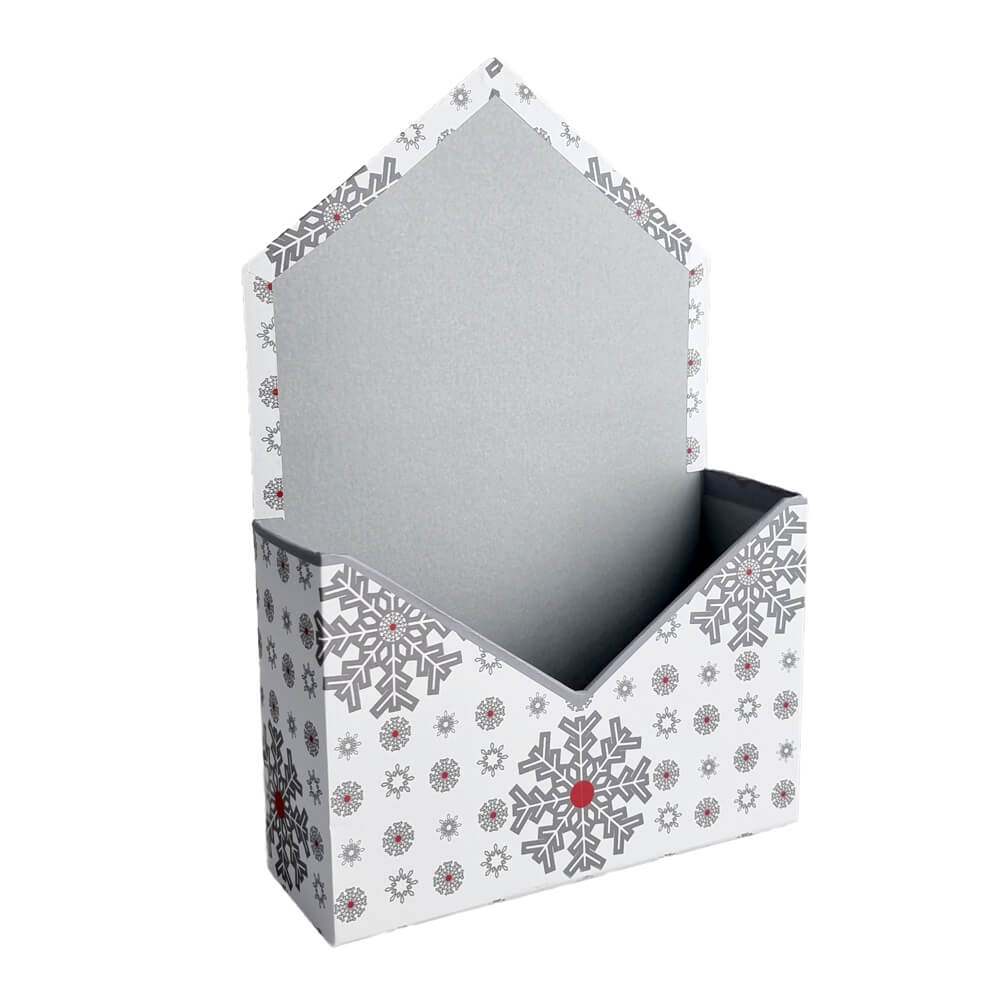 Cutie tip plic de Crăciun – model fulgi de gheață albi - CraftUp