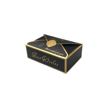 Cutie tip plic din hârtie cu sigiliu auriu 10.5x7x3.5cm - negru (set 50 buc) - CraftUp