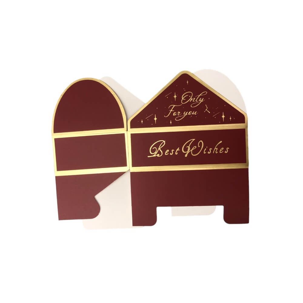 Cutie tip plic din hârtie cu sigiliu auriu 10.5x7x3.5cm - roșu (set 50 buc) - CraftUp