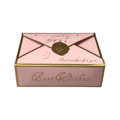 Cutie tip plic din hârtie cu sigiliu auriu 10.5x7x3.5cm - roz (set 50 buc) - CraftUp