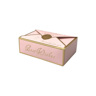 Cutie tip plic din hârtie cu sigiliu auriu 10.5x7x3.5cm - roz (set 50 buc) - CraftUp