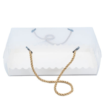 Cutie transparentă cu bază albă și mâner (set 25 buc) - CraftUp