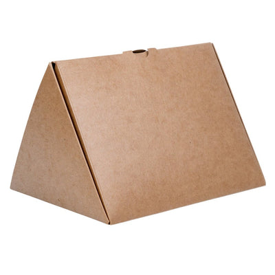 Cutie triunghiulară din hârtie cu 3 compartimente - kraft (set 10 buc) - 18x14x14cm - CraftUp